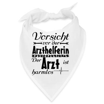 Arzthelferin vs Arzt Medizin Geschenk - Bandana - Weiß - Vorne