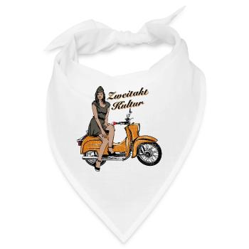 Simson Schwalbe KR51 Vintage Retro Verkehrsorange - Bandana - Weiß - Vorne