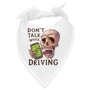 Totenkopf mit klingelndem Handy - Bandana - Weiß - Vorne