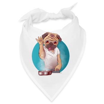 Salt Bae Hund kocht mit Hingabe - Bandana - Weiß - Vorne