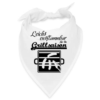 Grillsaison Grill grillen Sommer Party Geschenk - Bandana - Weiß - Vorne