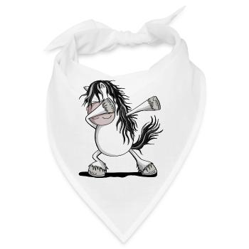 Cooles Dab Dance Schimmel Pferd Fun Dabbing Pony - Bandana - Weiß - Vorne
