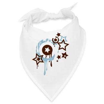 Sterne und Kreise schmelzen - Bandana - Weiß - Vorne