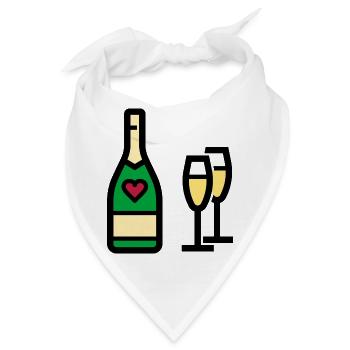 oder Sekt zum Valentinstag - Bandana - Weiß - Vorne