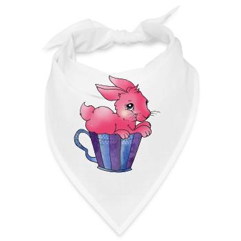 Spreadshirt Osterhase in Tasse2 - Bandana - Weiß - Vorne