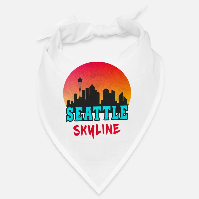 Seattle skyline at sunset/gift Bandana