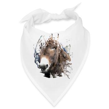 Der Esel mit dem zottigen Fell - Bandana - Weiß - Vorne