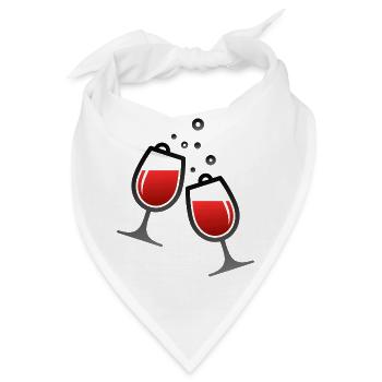 Zwei Weingläser - Bandana - Weiß - Vorne