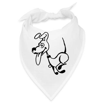 Verrückter Hund - Bandana - Weiß - Vorne