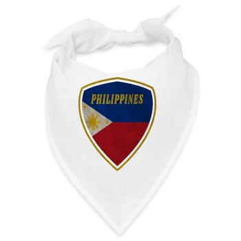 Philippinen Wappen Vintage Geschenk Flagge Manila - Bandana - Weiß - Vorne