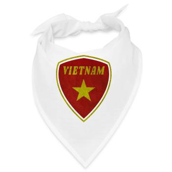 Vietnam Wappen Vintage / Geschenk Hanoi Flagge - Bandana - Weiß - Vorne