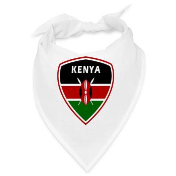 Kenia Wappen / Geschenk Kenya Kenja Afrika Flagge - Bandana - Weiß - Vorne