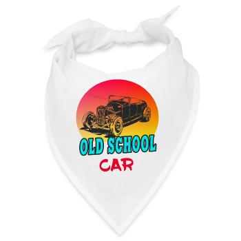 Old School Car / Geschenk Oldtimer Auto Tuning - Bandana - Weiß - Vorne