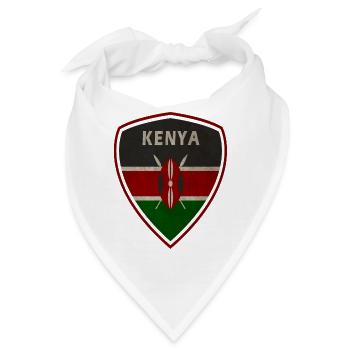 Kenia Wappen Vintage / Kenya Geschenk Afrika - Bandana - Weiß - Vorne