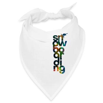 Snowboard Wintersport - Bandana - Weiß - Vorne