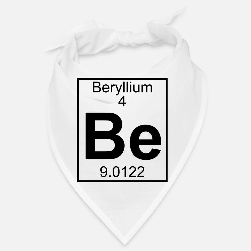 Beryllium (Be) (element 4) - Bandana - white