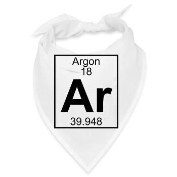 Periodic table element 18 - Ar (argon) - BIG - Bandana - Weiß - Vorne