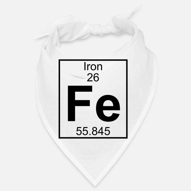 Periodic table element 26 - Fe (iron) - BIG - Bandana - Weiß
