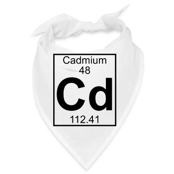 Element 048 - Cd (cadmium) - Full - Bandana - Weiß - Vorne