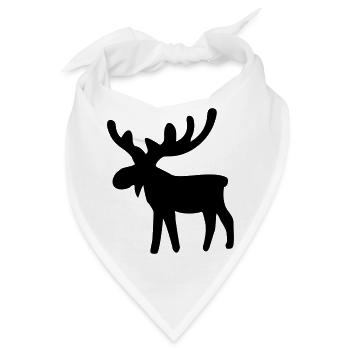 Elch - Bandana - Weiß - Vorne