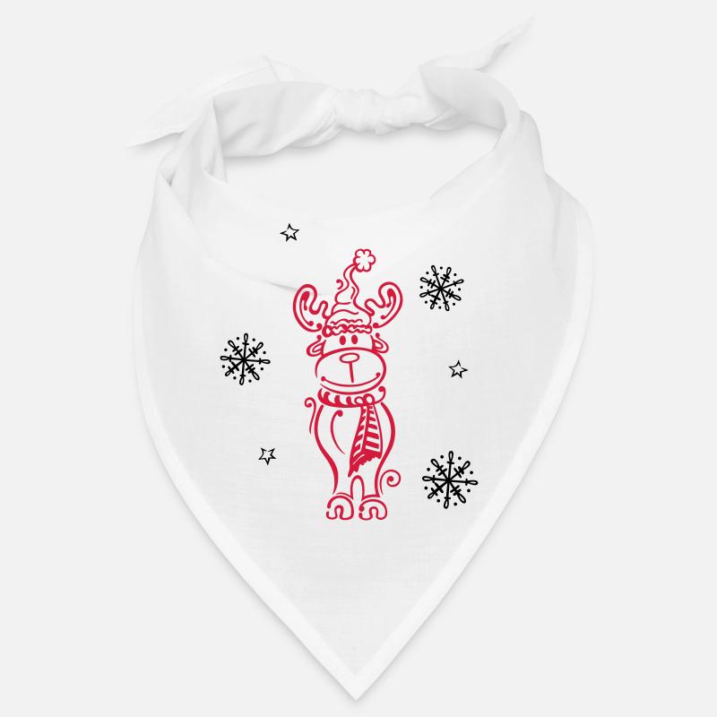 Elk, reindeer with snowflakes and stars Bandana
