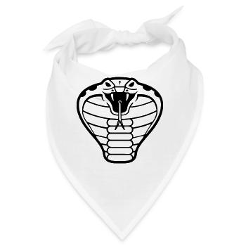 Cobra Schlangen Design - Bandana - Weiß - Vorne