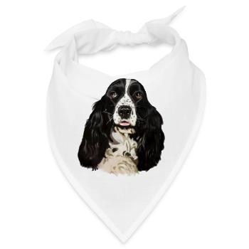 Cocker spaniel - Bandana - Weiß - Vorne
