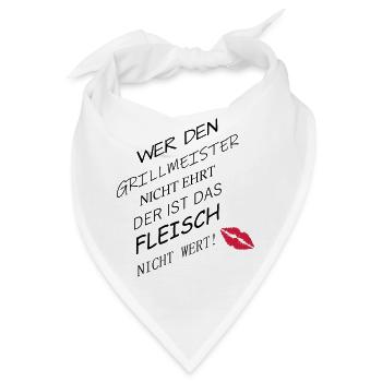 Fleisch nicht wert - Bandana - Weiß - Vorne