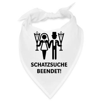 Schatzsuche Beendet! (Brautpaar, Hochzeit, Heirat) - Bandana - Weiß - Vorne