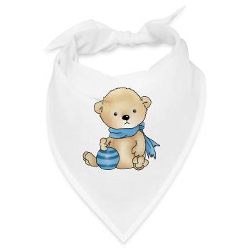 Baer mit Ball - Bandana - Weiß - Vorne