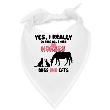 Pferde Hunde und Katzen - Bandana - Weiß - Vorne