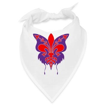 Florenzlilie mit Schmetterlingsschattenbild - Bandana - Weiß - Vorne