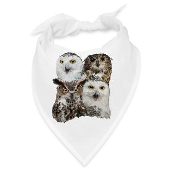 Eulen - Bandana - Weiß - Vorne