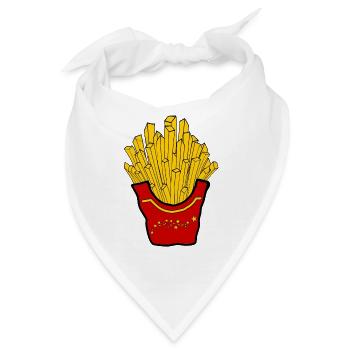 Fries Pommes Frites Fritten | Fritten Shirt - Bandana - Weiß - Vorne