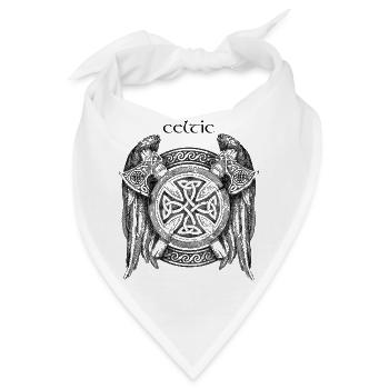Keltisches Kreuz - Bandana - Weiß - Vorne