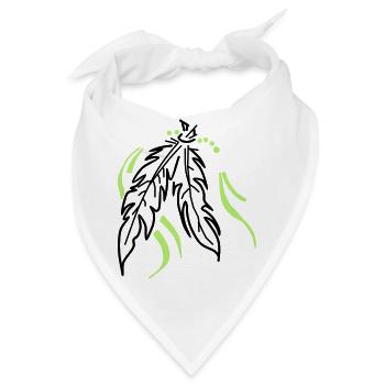 Zusammen gebunden – Spirituelle Federn - Bandana - Weiß - Vorne
