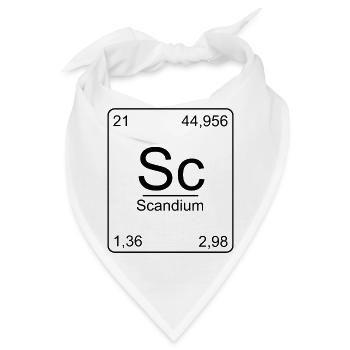 Scandium, Periodensystem, Chemie, Physik - Bandana - Weiß - Vorne