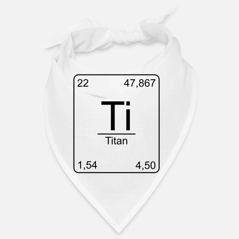 titanium, periodic table, chemistry, physics, element, - Bandana - white