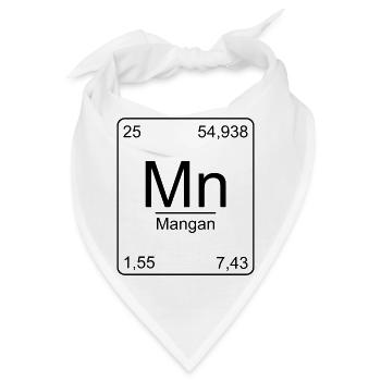 Mangan, Periodensystem, Chemie, Physik, Element, - Bandana - Weiß - Vorne