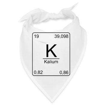 Kalium, Periodensystem, Chemie, Physik, Element - Bandana - Weiß - Vorne