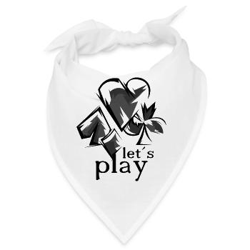 player play cards casino symbol Spielkarten icon - Bandana - Weiß - Vorne