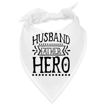 Husband Father Hero - Bandana - Weiß - Vorne