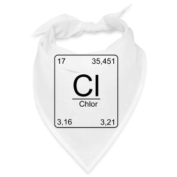 Chlor, Periodensystem, Chemie, Physik, Element, Pe - Bandana - Weiß - Vorne