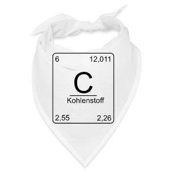 Kohlenstoff, Periodensystem, Chemie, Physik, Eleme - Bandana - Weiß - Vorne