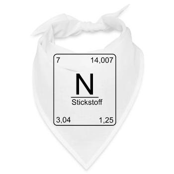 Stickstoff, Periodensystem, Chemie, Physik, Elemen - Bandana - Weiß - Vorne
