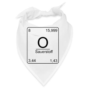 Sauerstoff, Periodensystem, Chemie, Physik, Elemen - Bandana - Weiß - Vorne