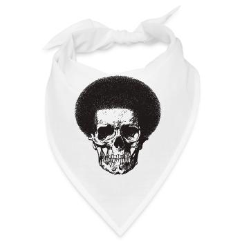 Schädel mit Afro-Frisur. - Bandana - Weiß - Vorne
