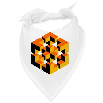 unmögliche Figur Escher magischer Würfel Geometrie - Bandana - Weiß - Vorne