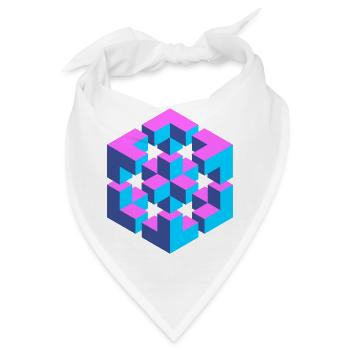 unmögliche Figur Escher Würfel Geometrie Phantasie - Bandana - Weiß - Vorne