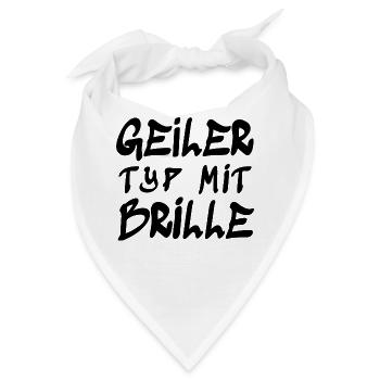Geiler Typ mit Brille - coole Brillenträger - Bandana - Weiß - Vorne